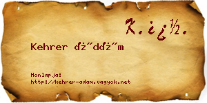 Kehrer Ádám névjegykártya